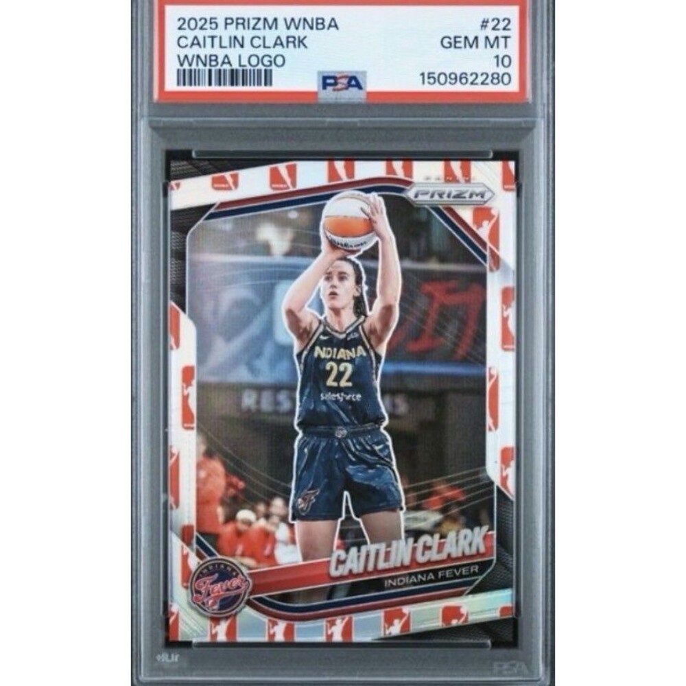 2025 PANINI PRIZM WNBA WNBA LOGO PRIZM #22 CAITLIN CLARK PSA 10 POP 33